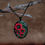 Thumbnail: Pendant with chain"Red poppy flower"(black)