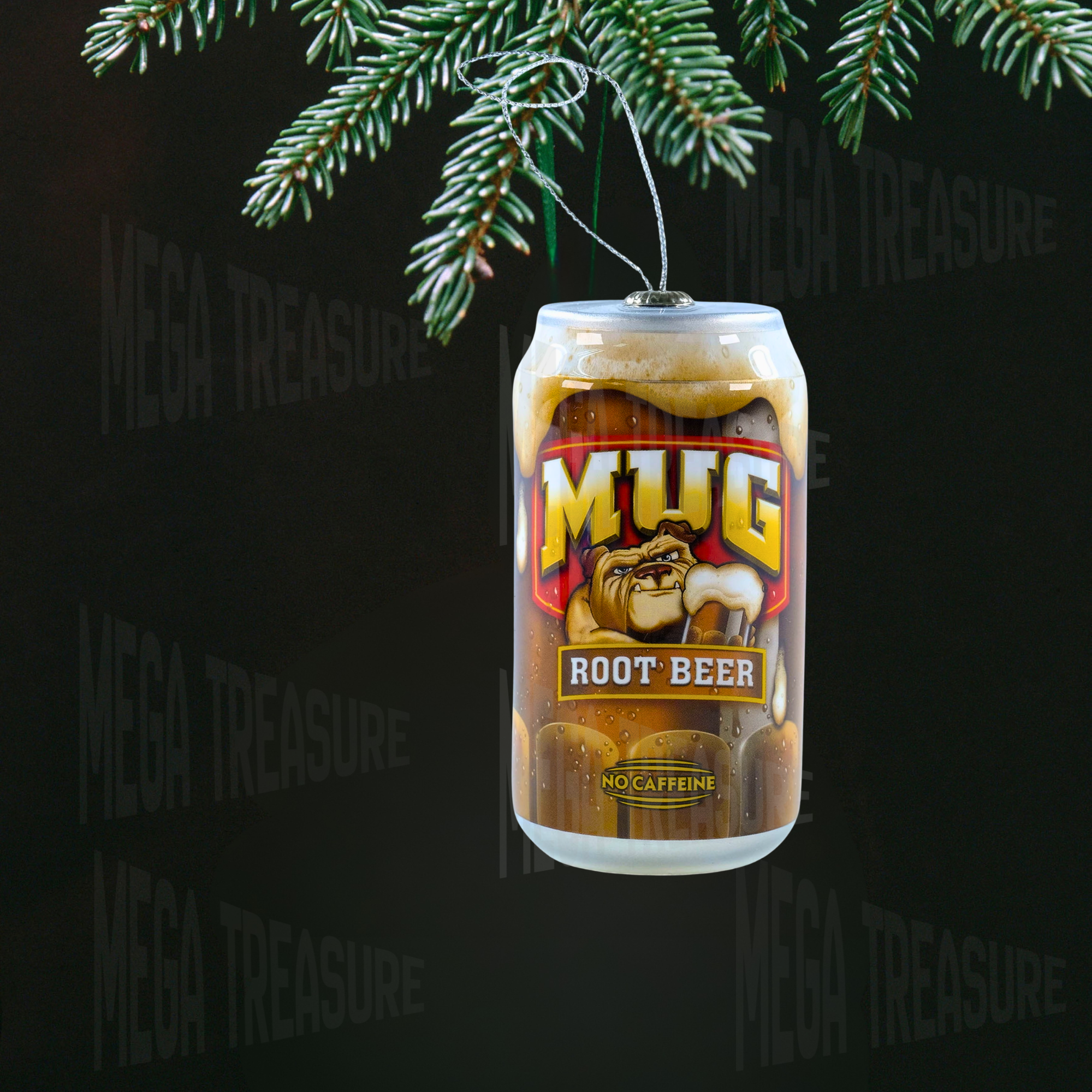 Mug Root Beer Can Christmas Ornament 4" | Bulldog Mascot | Brand New With Tag