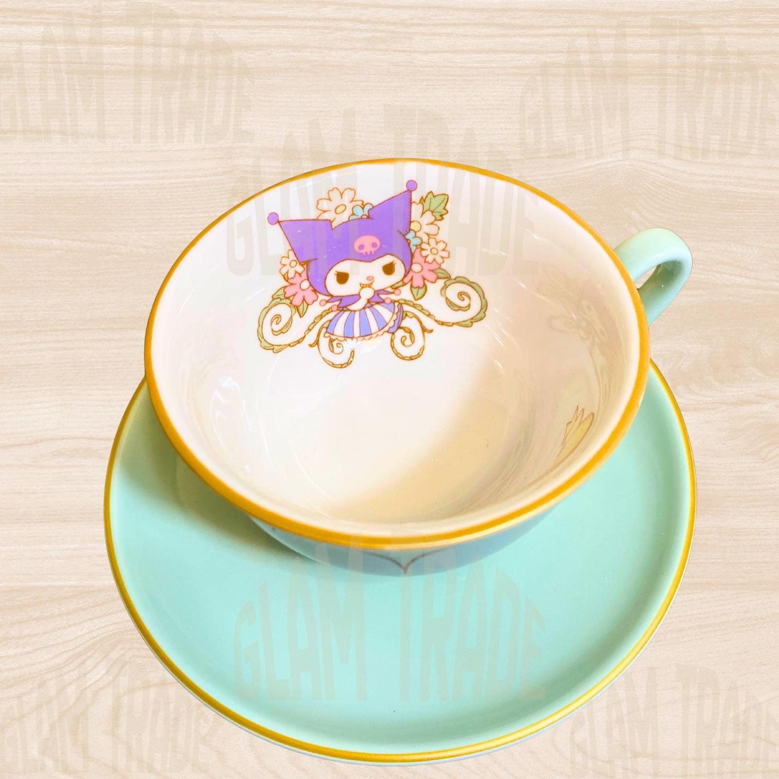 Sanrio Kuromi Floral Tea Cup and Saucer, 6 oz