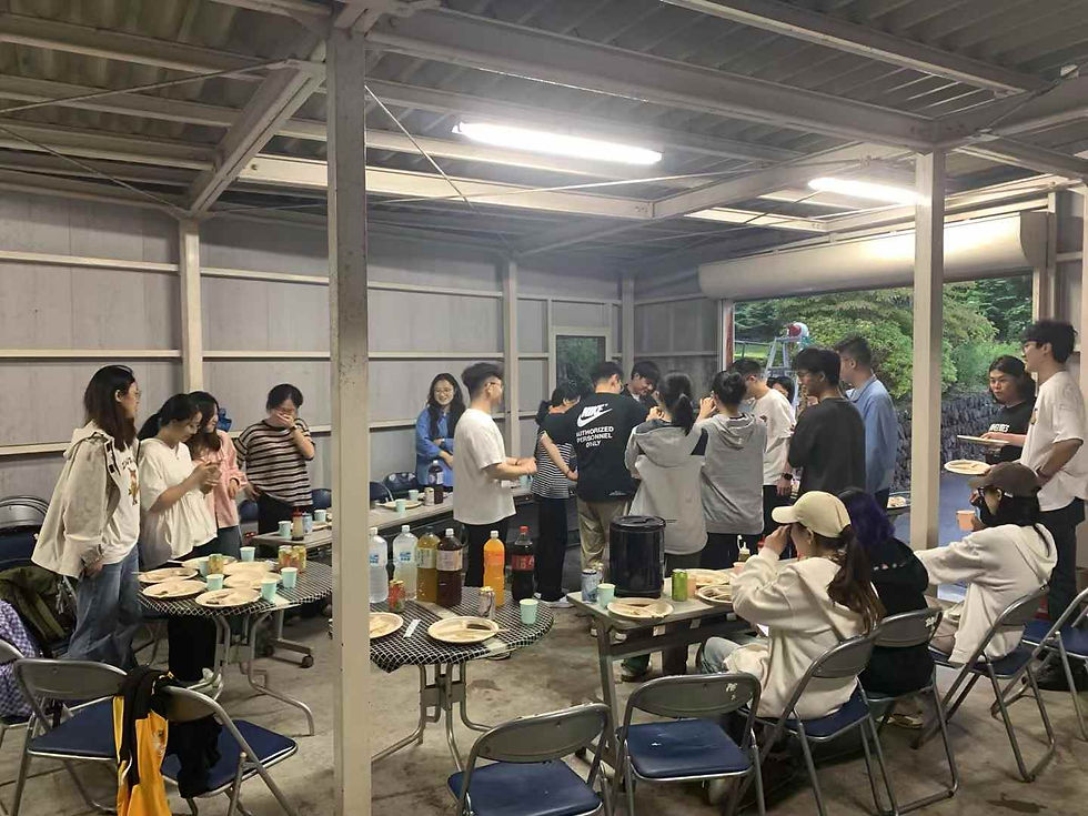 山中湖セミナーハウスでの歓迎交流会の様子