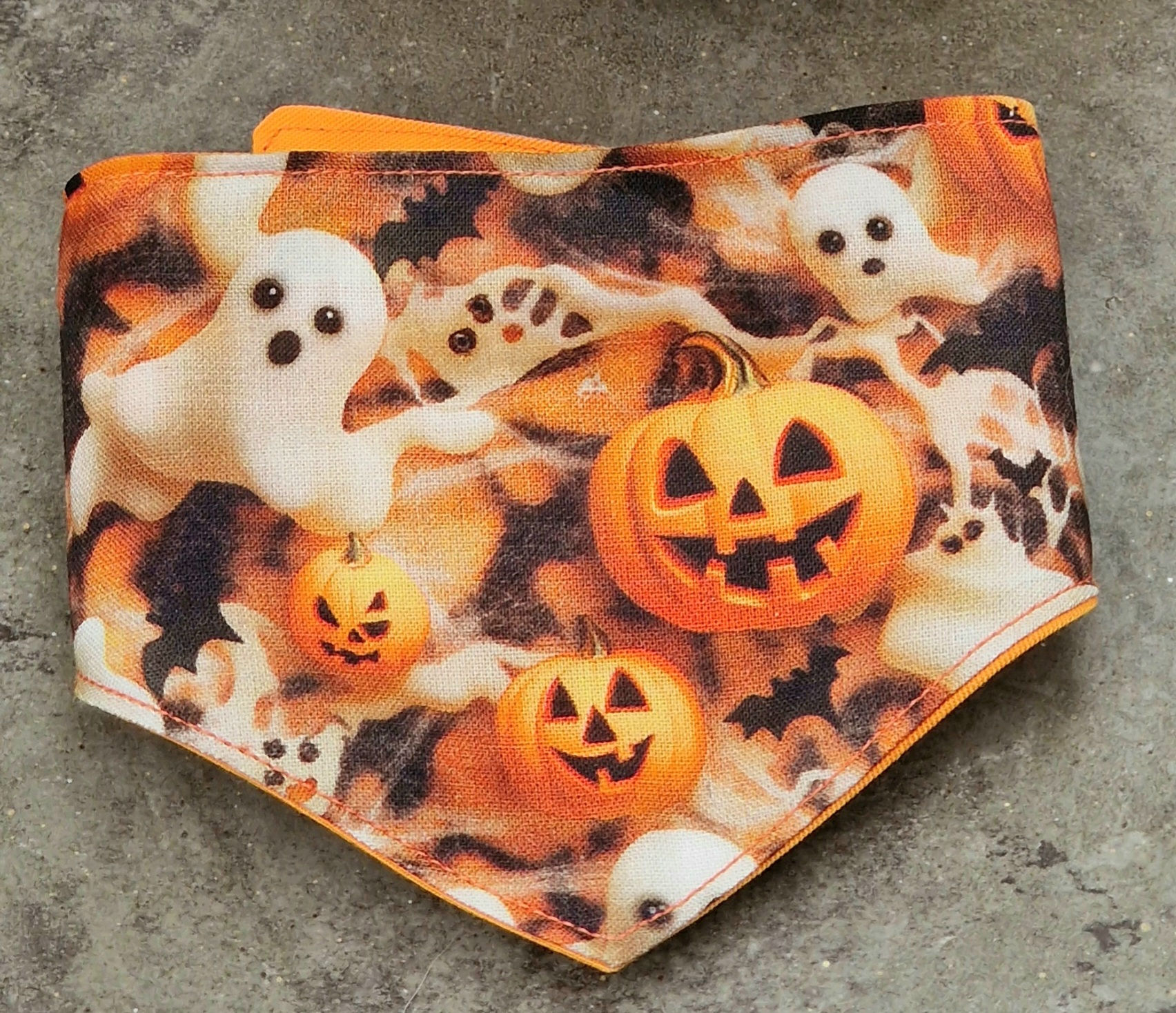 Ghosts and Pumpkins Popper Dog Bandana