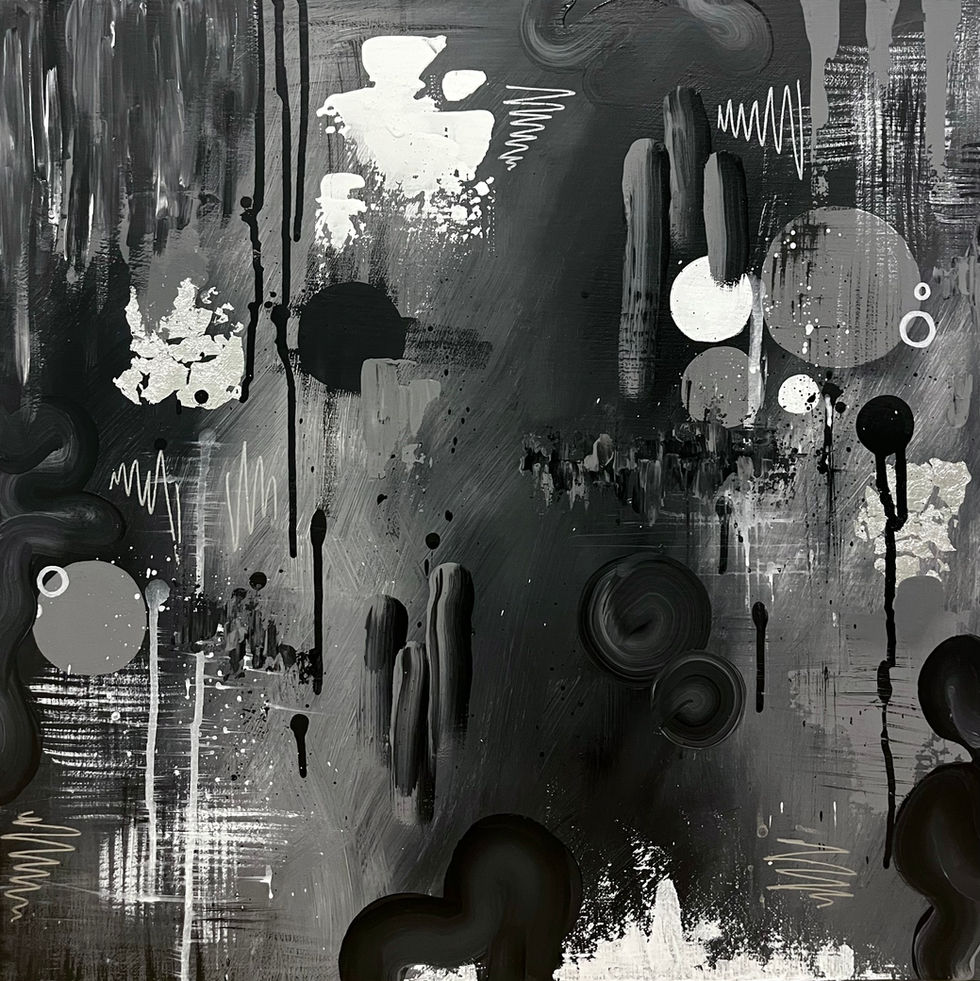 SOLD - The Midas Touch II 2024
Acrylic, Ink, Emulsion and Silver Leaf on Canvas
50cm x 50cm
50cm x 50cm
Acrylic, Emulsion, Ink and Silver Leaf on Canvas