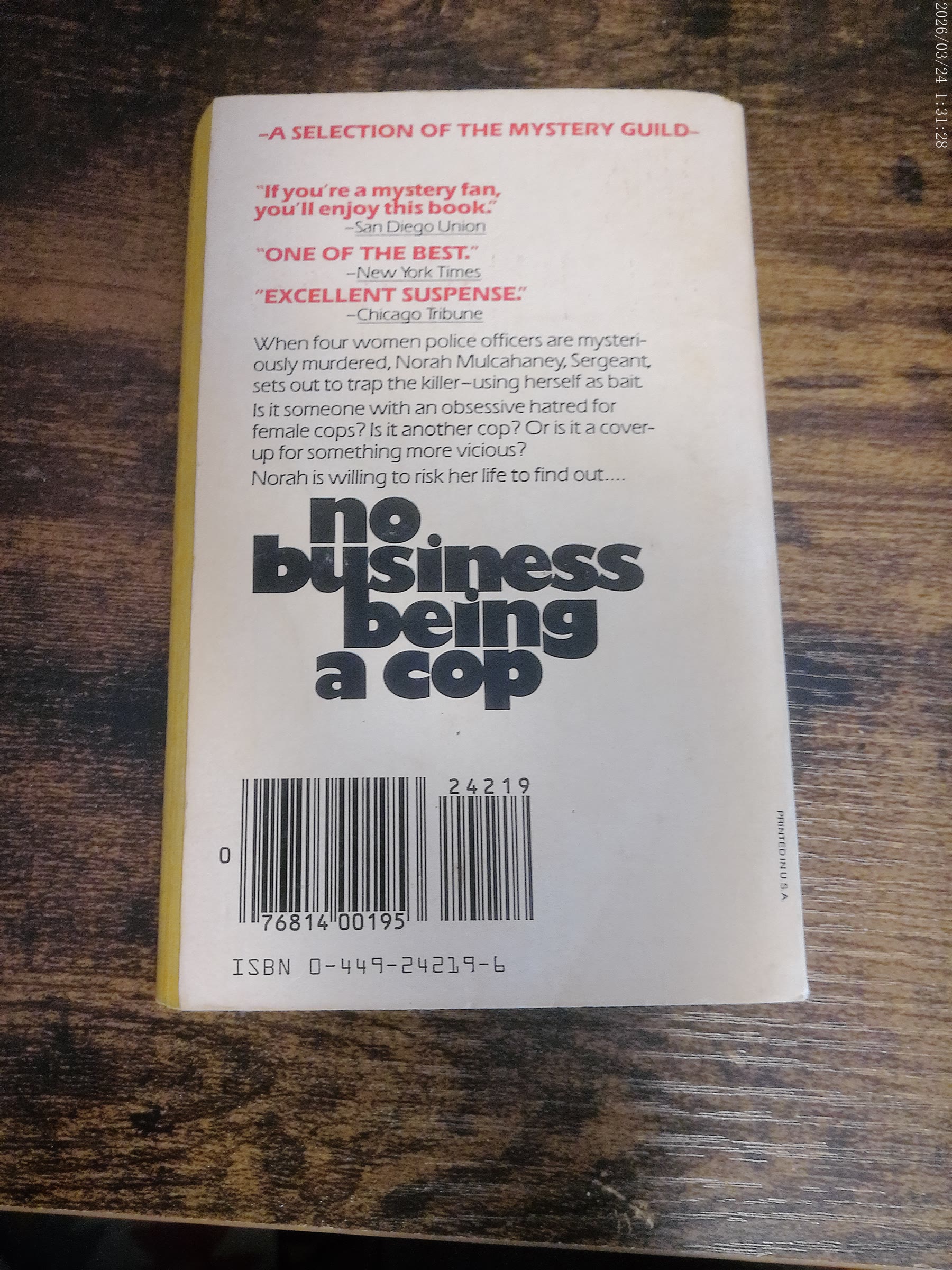 No Business Being a Cop by Lillian O'Donnell image 2