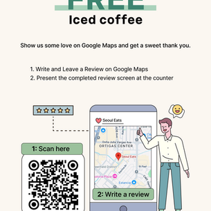 Review us on Google Maps and receive a free iced coffee!!