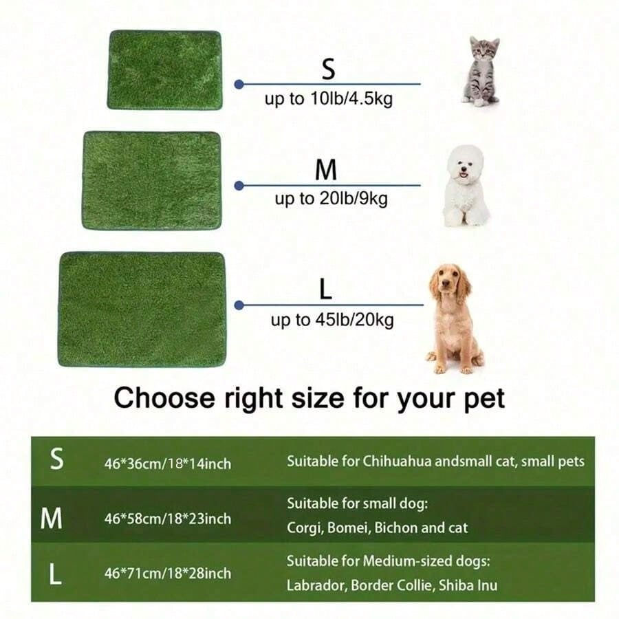 Thumbnail: 1Pc Random Color Artificial Grass Dog Potty Mat, Outdoor Pet Toilet, Easy to Cle