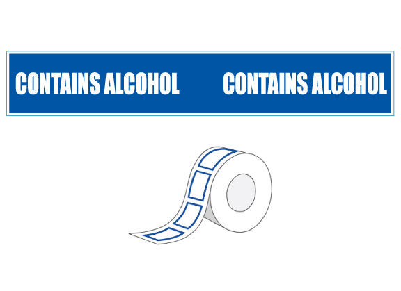 Thumbnail: CONTAINS ALCOHOL STICKERS - Blue