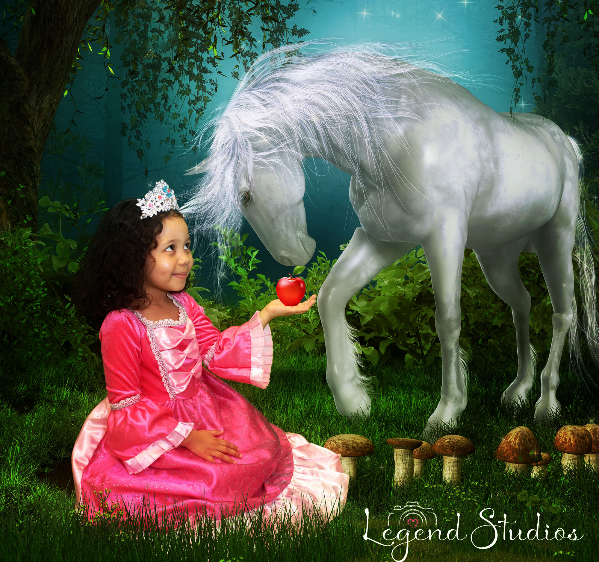 Feeding Unicorn Portrait transformed from your photo