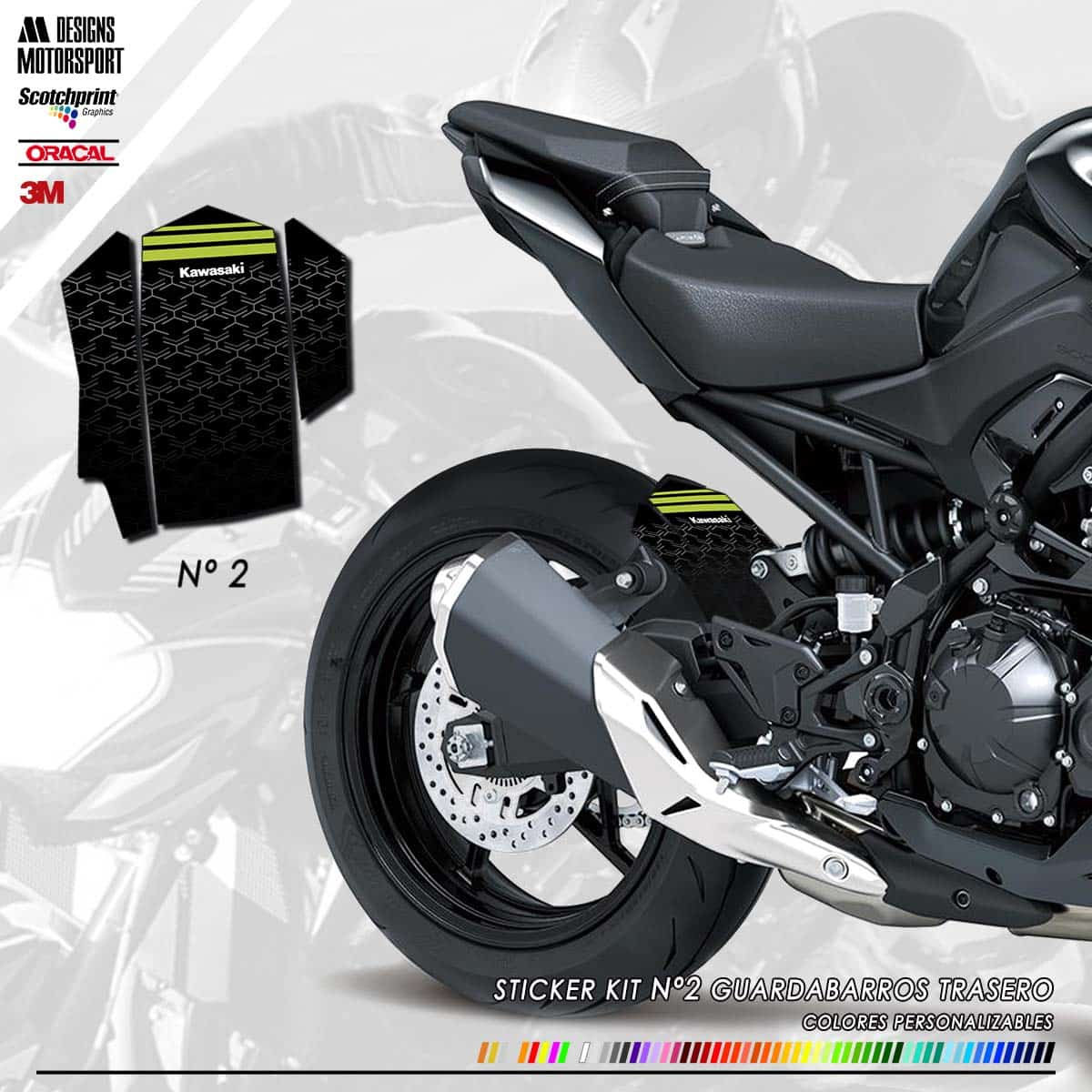 adhesivo pegatina kit vinilo calca calcomania pliego sticker grafica guardabarros kawasaki z900 z900e 2025 2026 2027