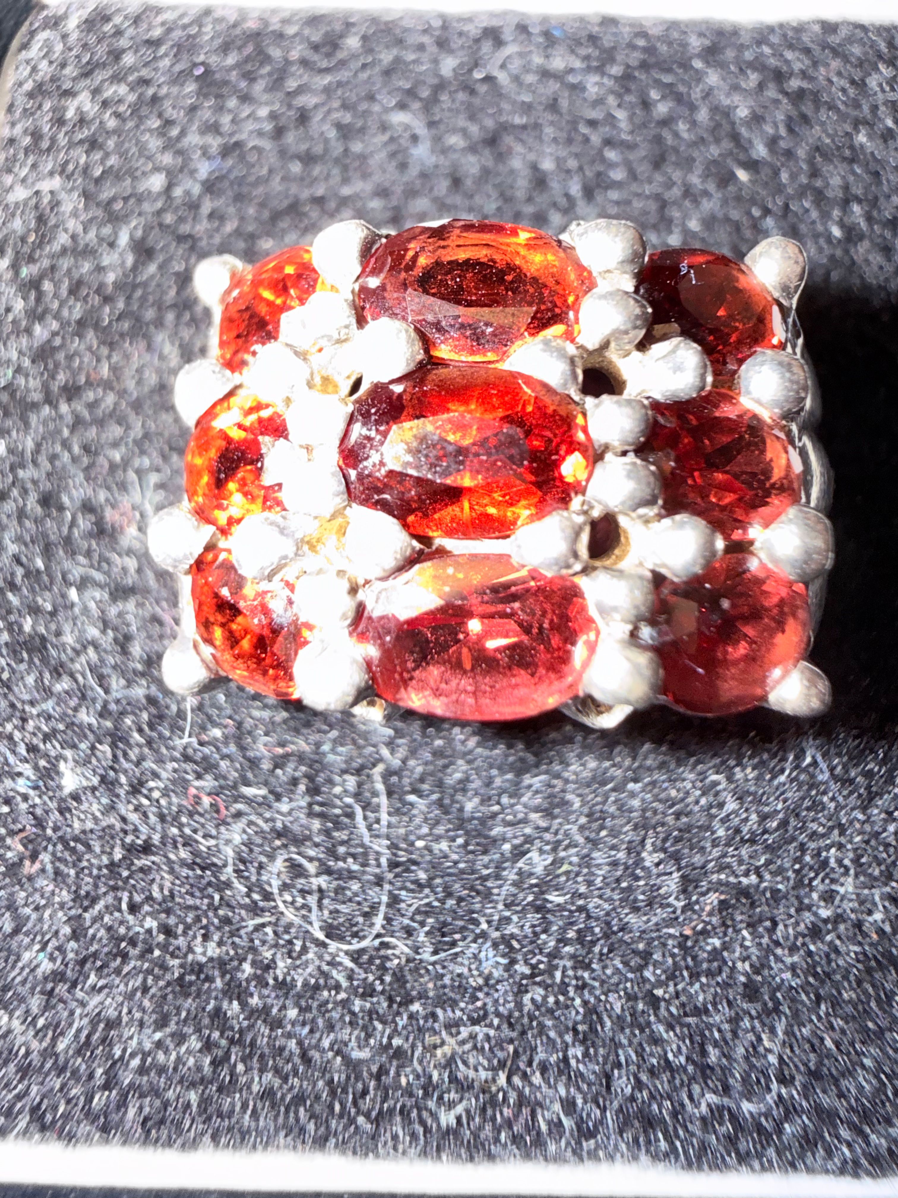 Silver Garnet Ring size 8