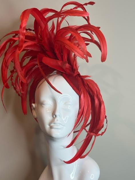 Red Feather Fascinator
