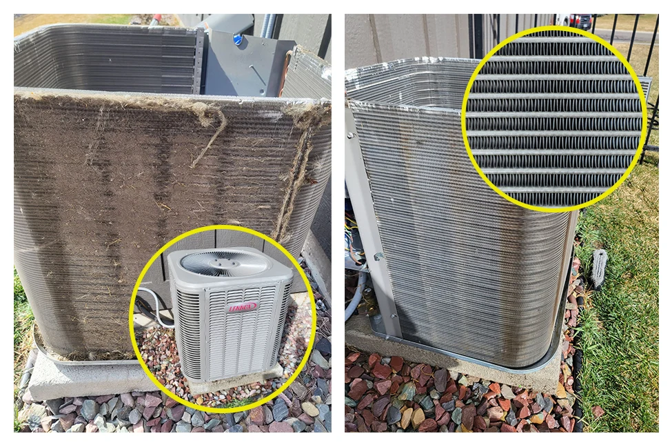 dirty-condenser-coil-before-and-after-condenser-coil-cleaning-charlotte-nc-service-direct