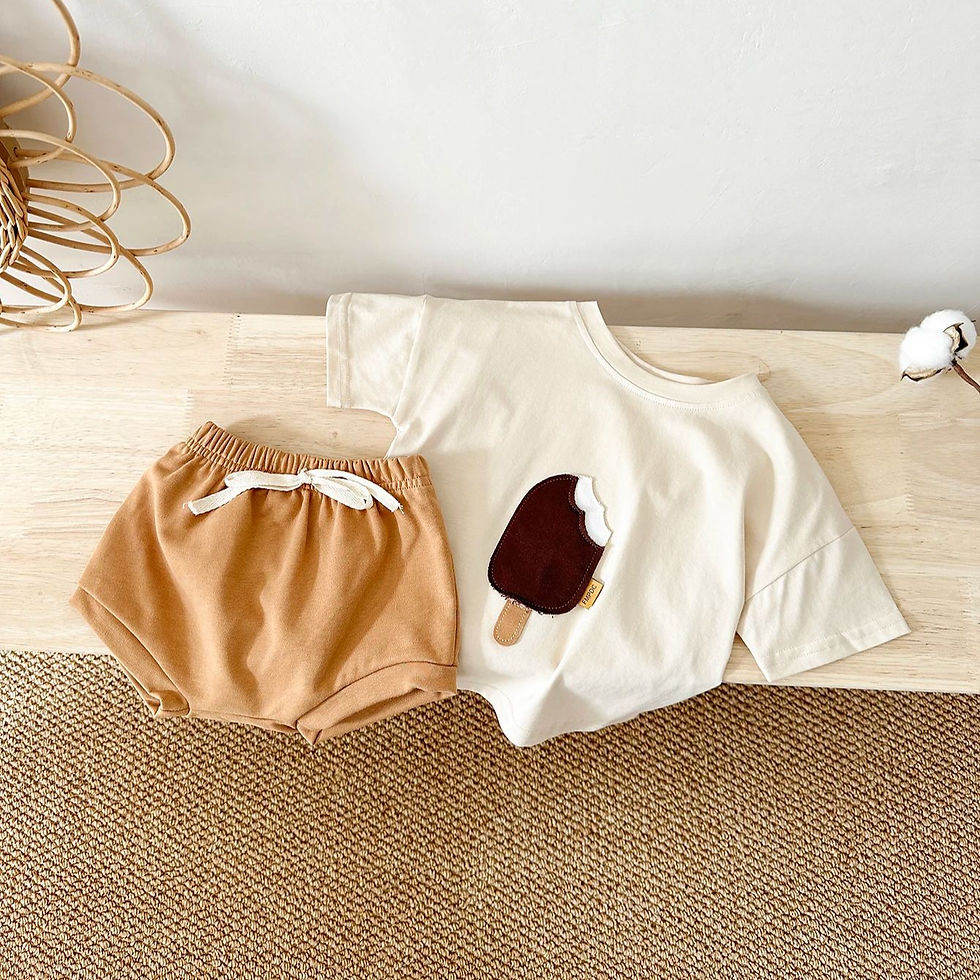 Miniatura: Conjunto Bebê Verão - Camiseta Sorvete + Shorts