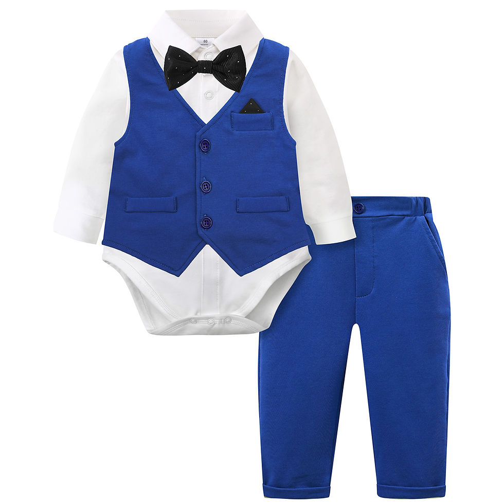 Miniatura: Terno de Bebê para Meninos – Smoking Infantil, Roupa Formal de Casamento