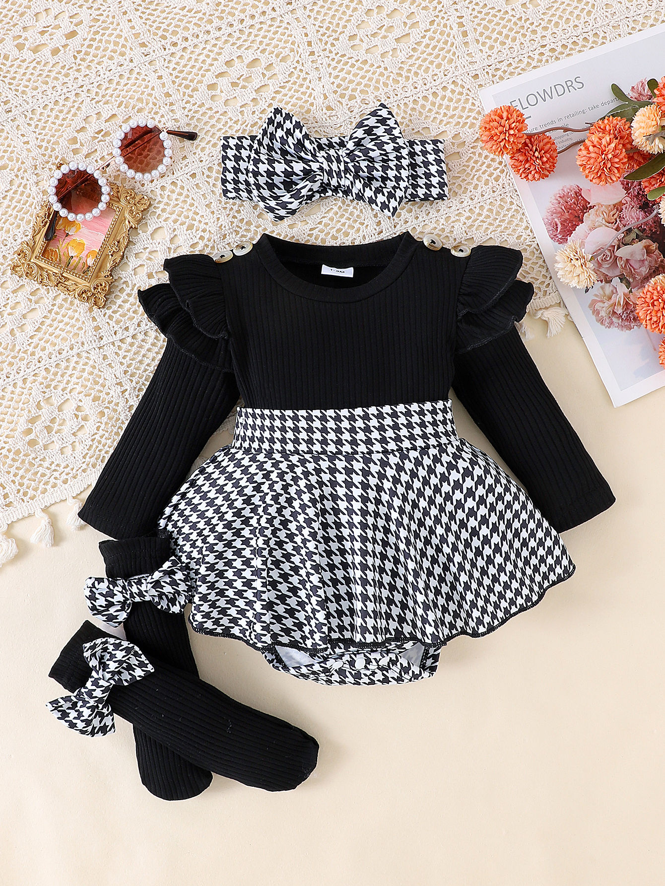 Conjunto 2 Peças Outono Bebê Menina 0-1 Ano - Confortável, Doce e Fofo