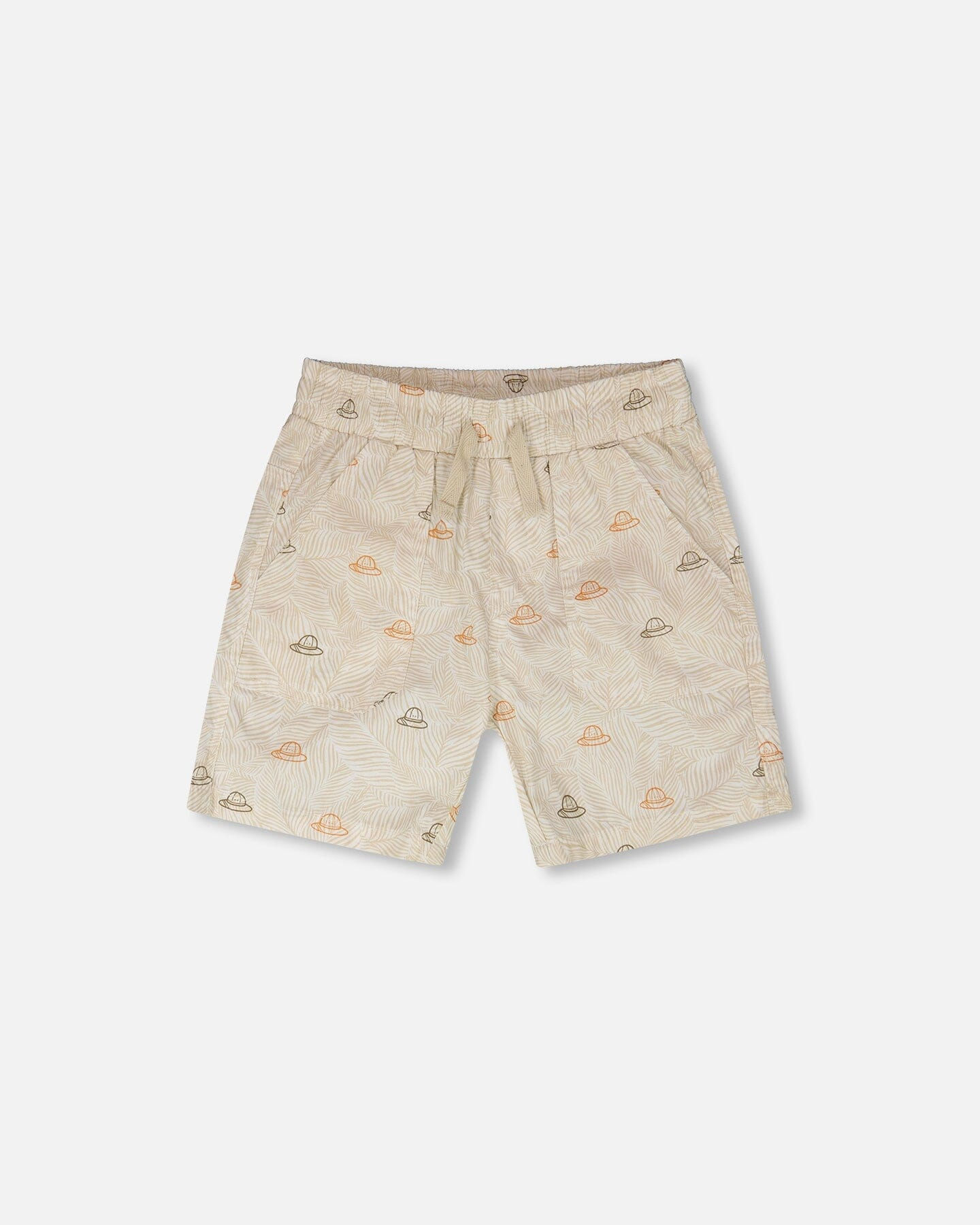 Poplin Shorts Beige Safari Print