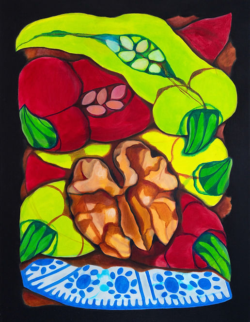 Emna Daoud. Peaux et terre #200424, 2024, huile sur toile, 116 x 89 cm