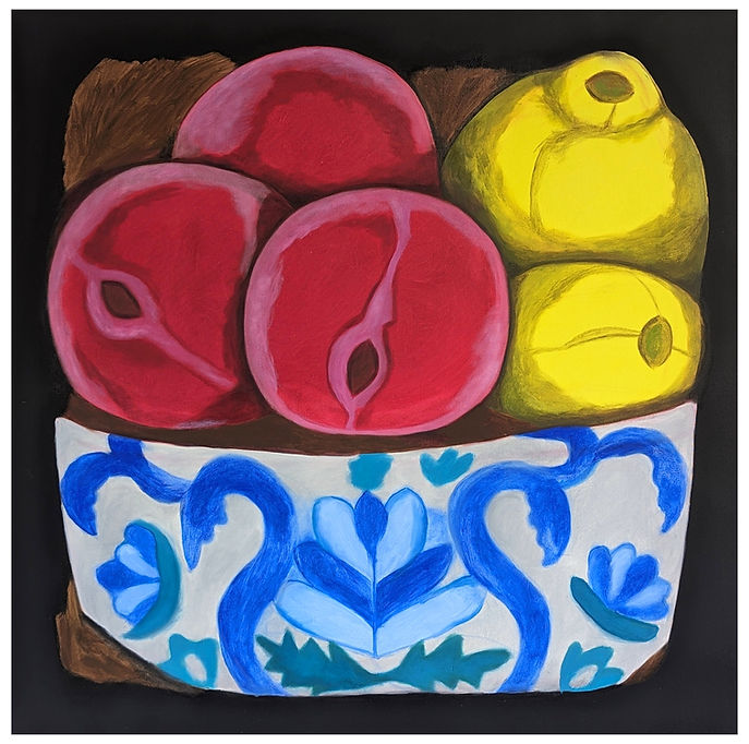 Emna Daoud. Peaux et terre #291023, 2023, huile sur toile, 80 x 80 cm