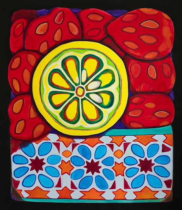 Emna Daoud. Peaux et terre #170624, 2024, huile sur toile, 150 x 130 cm