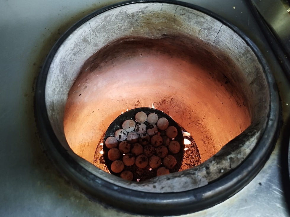 Horno tandoor utilizado en la cocina del restaurante