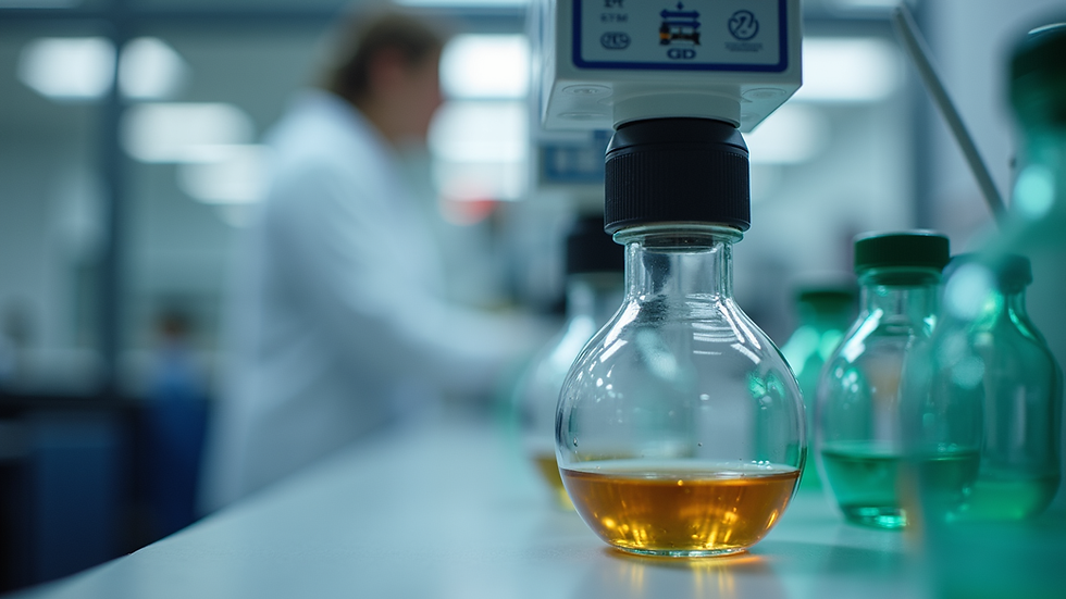 Eye-level view of laboratory equipment used for cannabinoid testing