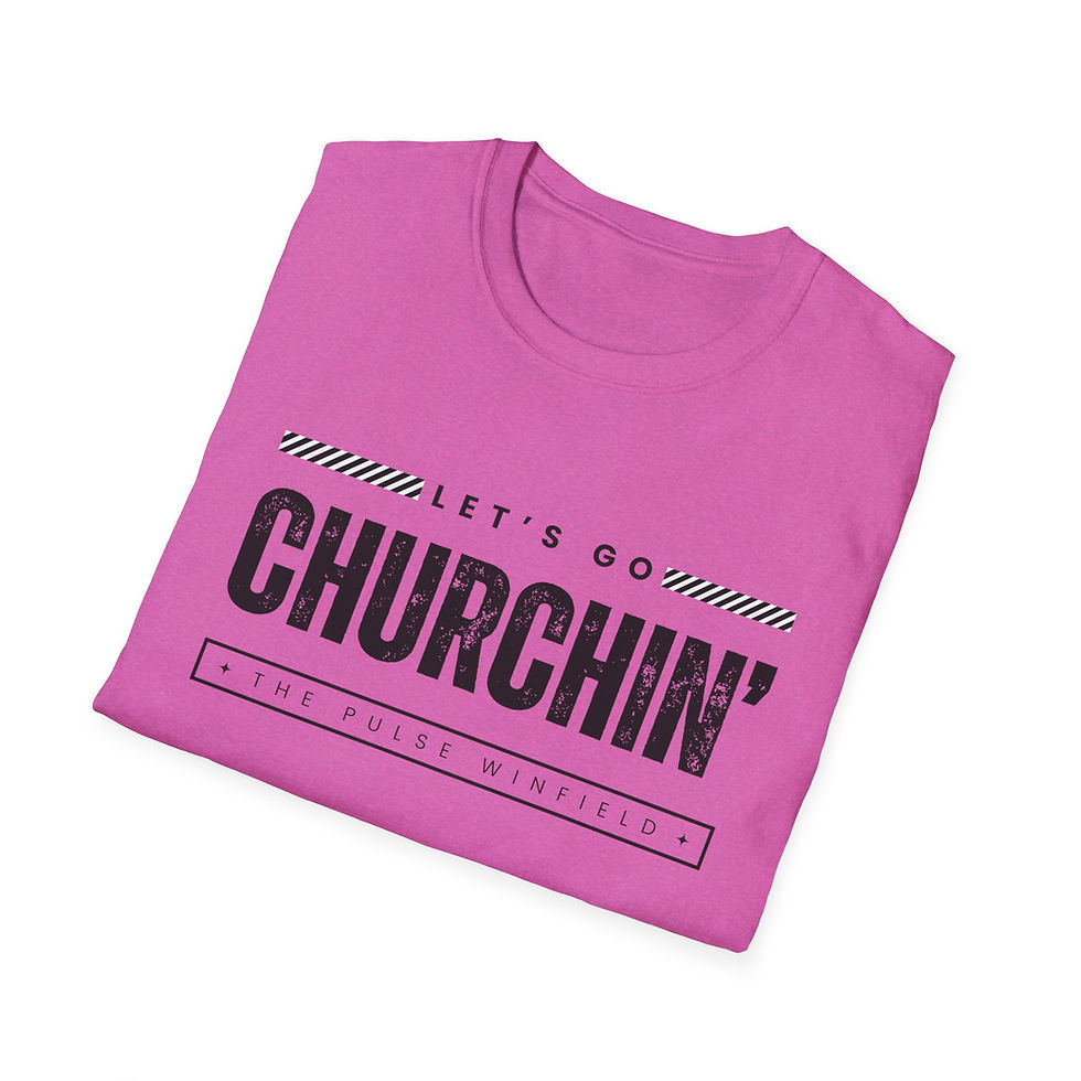 Thumbnail: Lets Go Churchin' Unisex T-Shirt (black imprint)