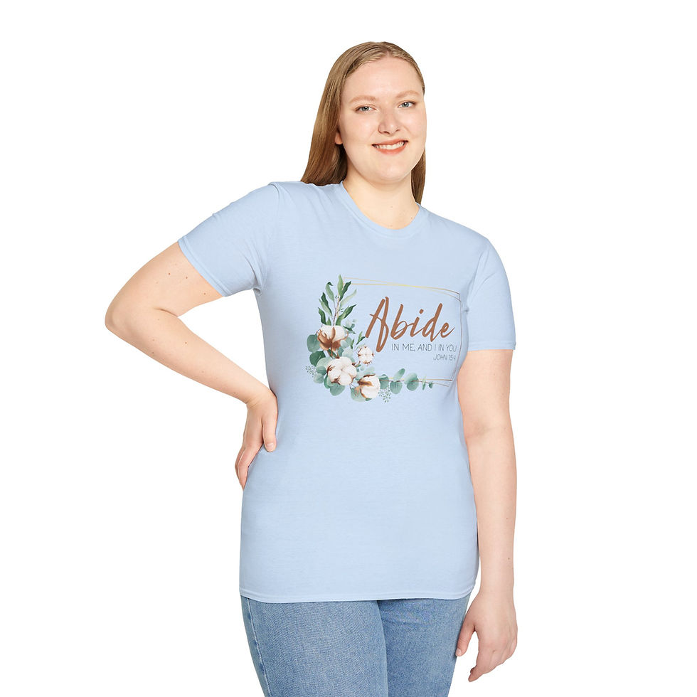 Thumbnail: Floral Abide Faith T-Shirt for Spiritual Connection | Unisex Softstyle Tee