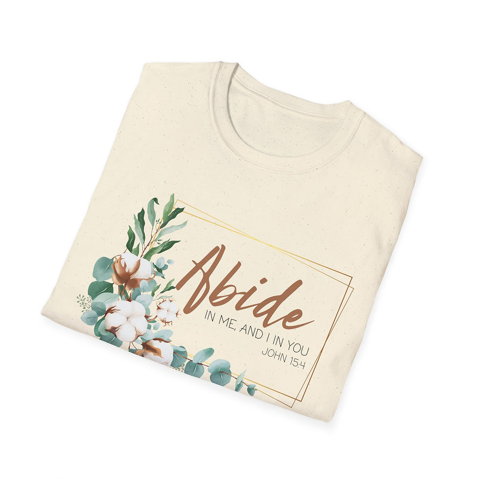 Thumbnail: Floral Abide Faith T-Shirt for Spiritual Connection | Unisex Softstyle Tee
