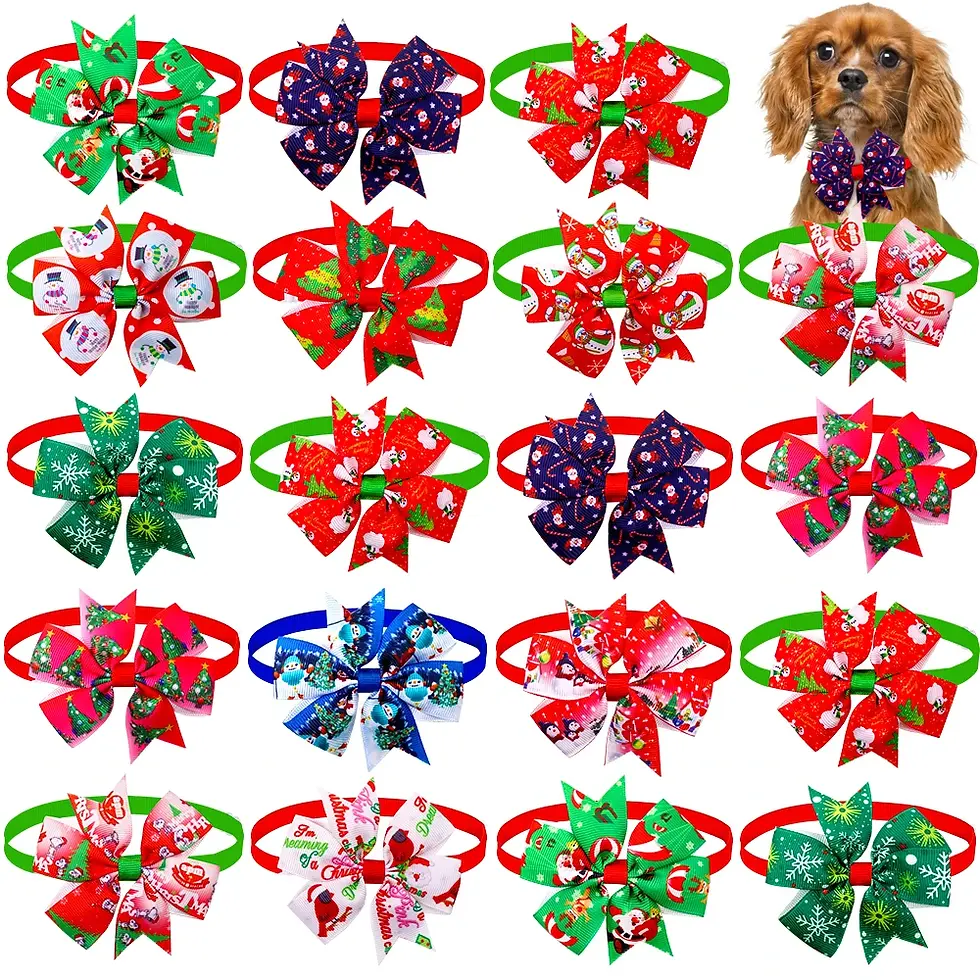 Thumbnail: Handmade Bulk Pet Dog Bow Tie Bright Dogs Pets Accessories Cute Pet Dog Bowties