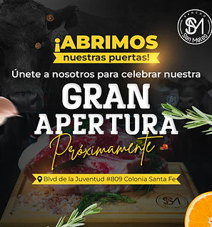 Anuncio de apertura de Rancho San Mateo en Durango, expertos en carnes y cortes.
