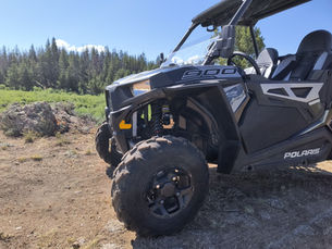 Close-up of UTV Bandit shock on suspension arm