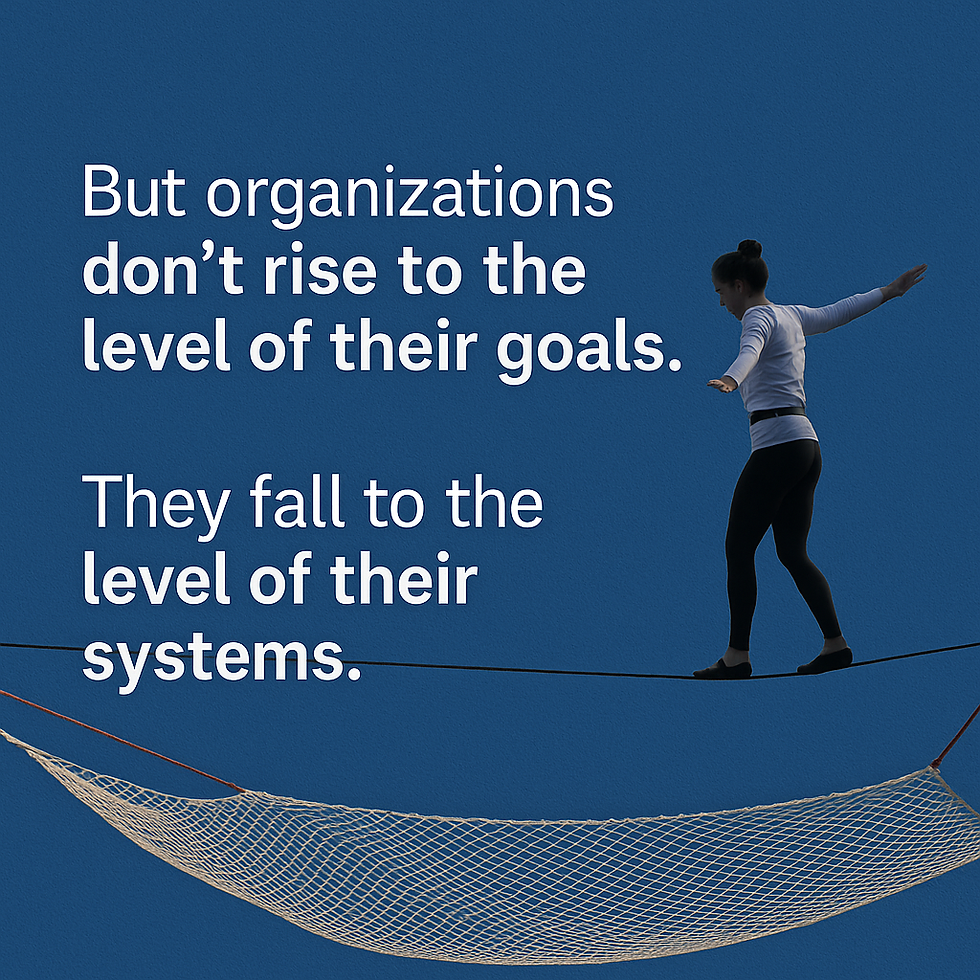 You do not rise to the level of your goals. You fall to the level of your systems.
