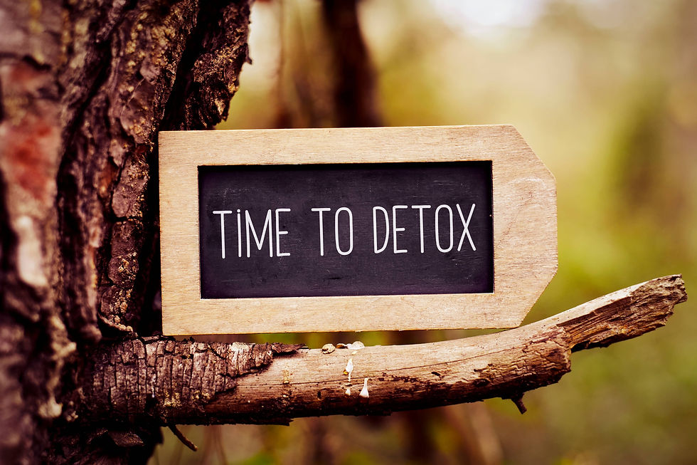 Tree with time to detox sign