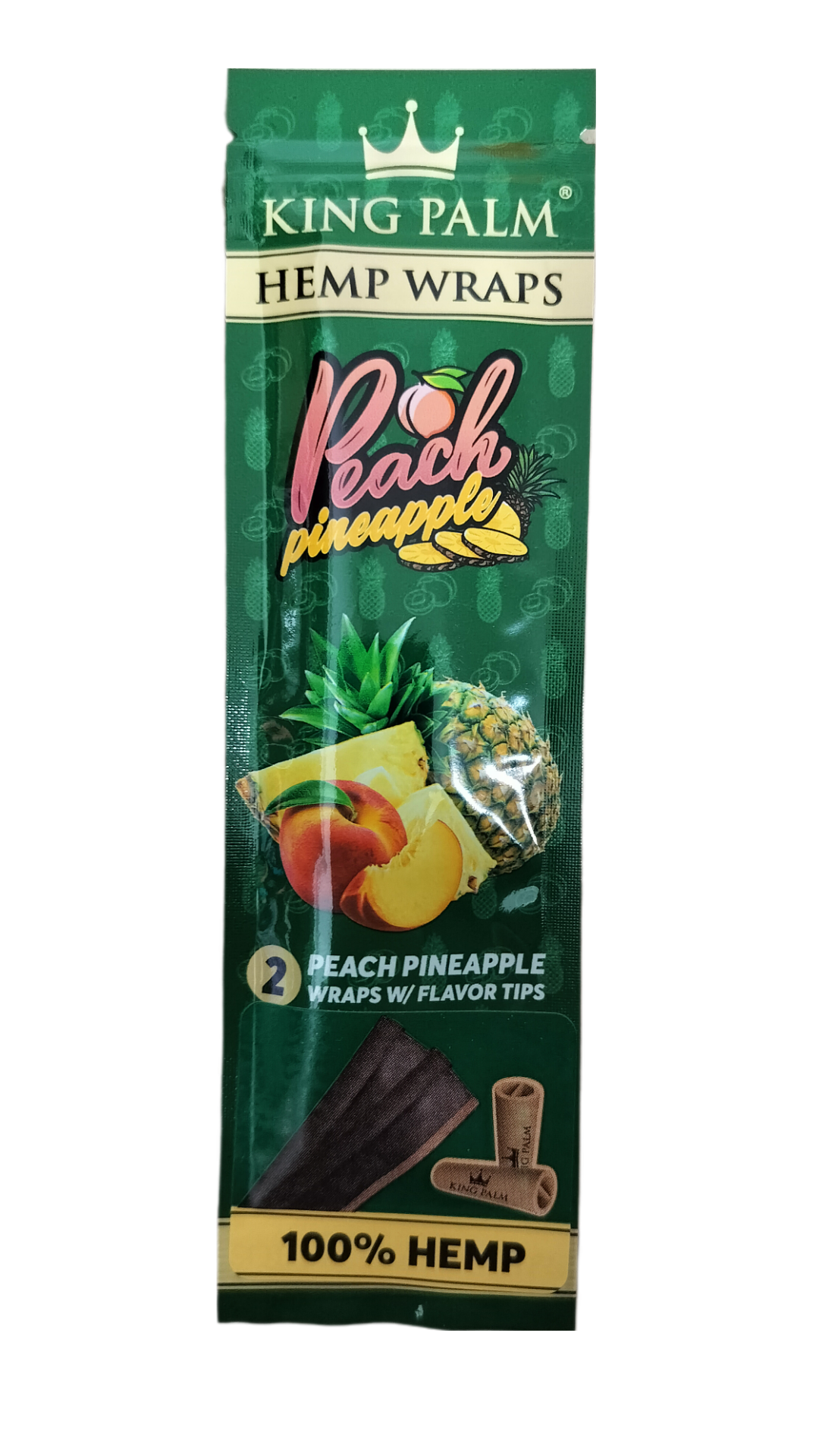 King Palm Peach Pineapple Hemp Wraps with Flavor Tips 2pk