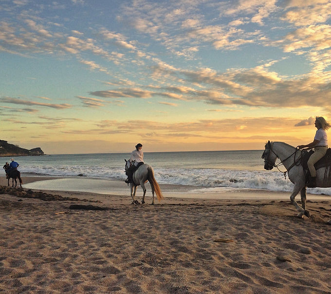 Castaways Nicaragua can organize your horseback ride on the beach at sunset.