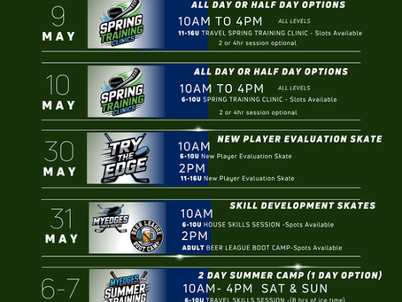 This Weekends Spring Training Sessions! 5/9-5/10