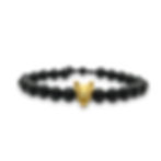 mens wolf beaded obsidian bracelet