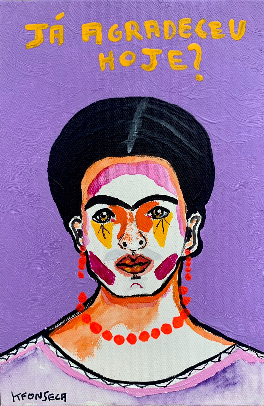 Mini Tela Frida Graças - 15x10 cm