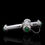 Thumbnail: Estate 18K white gold diamond & emerald cross pendant