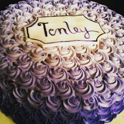 Instagram - #sweetchefpastries #almondcake #vanillabuttercream #rosettes #ombre #purple #birthday