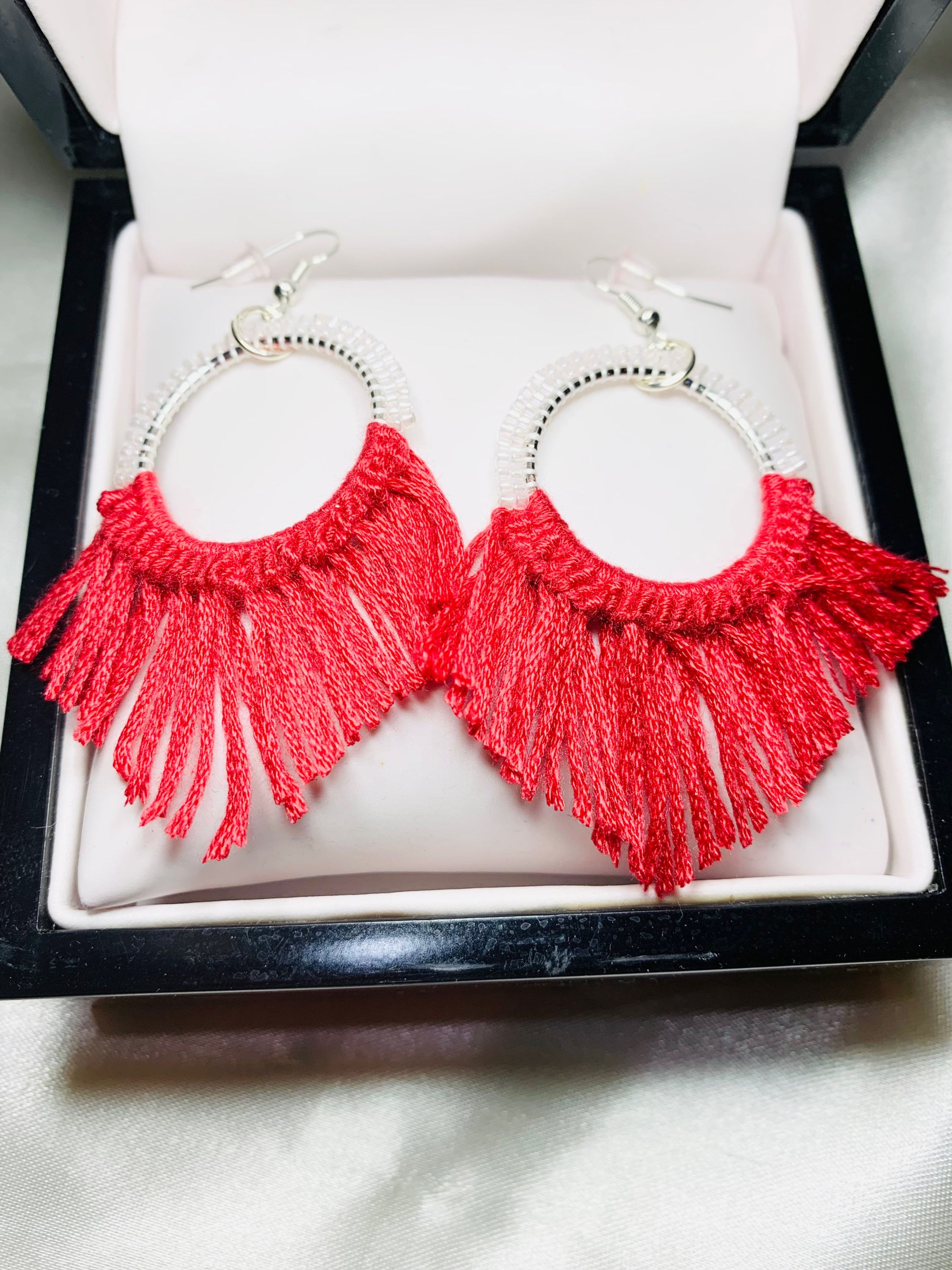 Macrame Beaded Earrings