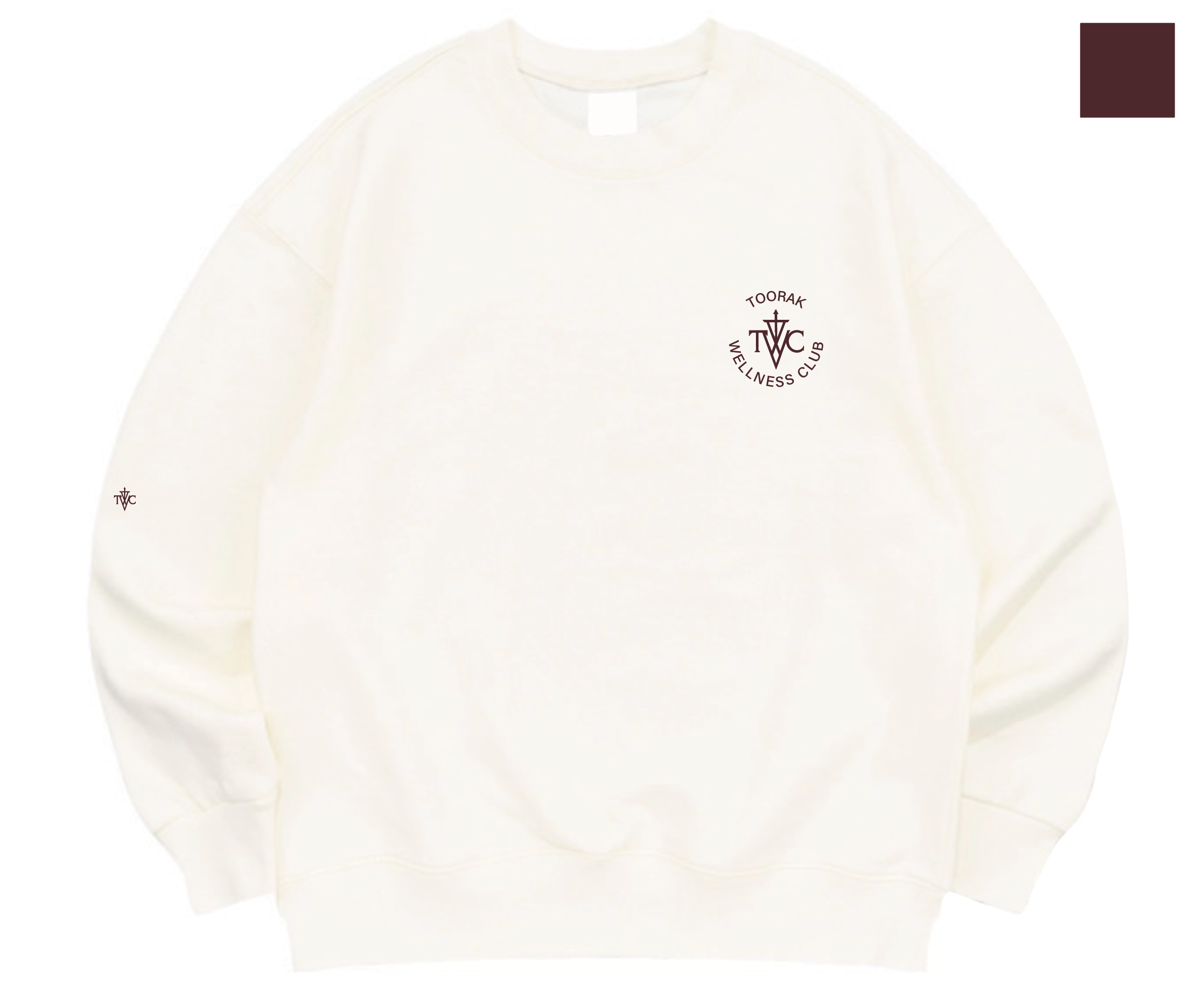 Founder’s Wellness Club Crewneck - Cream/Burgundy