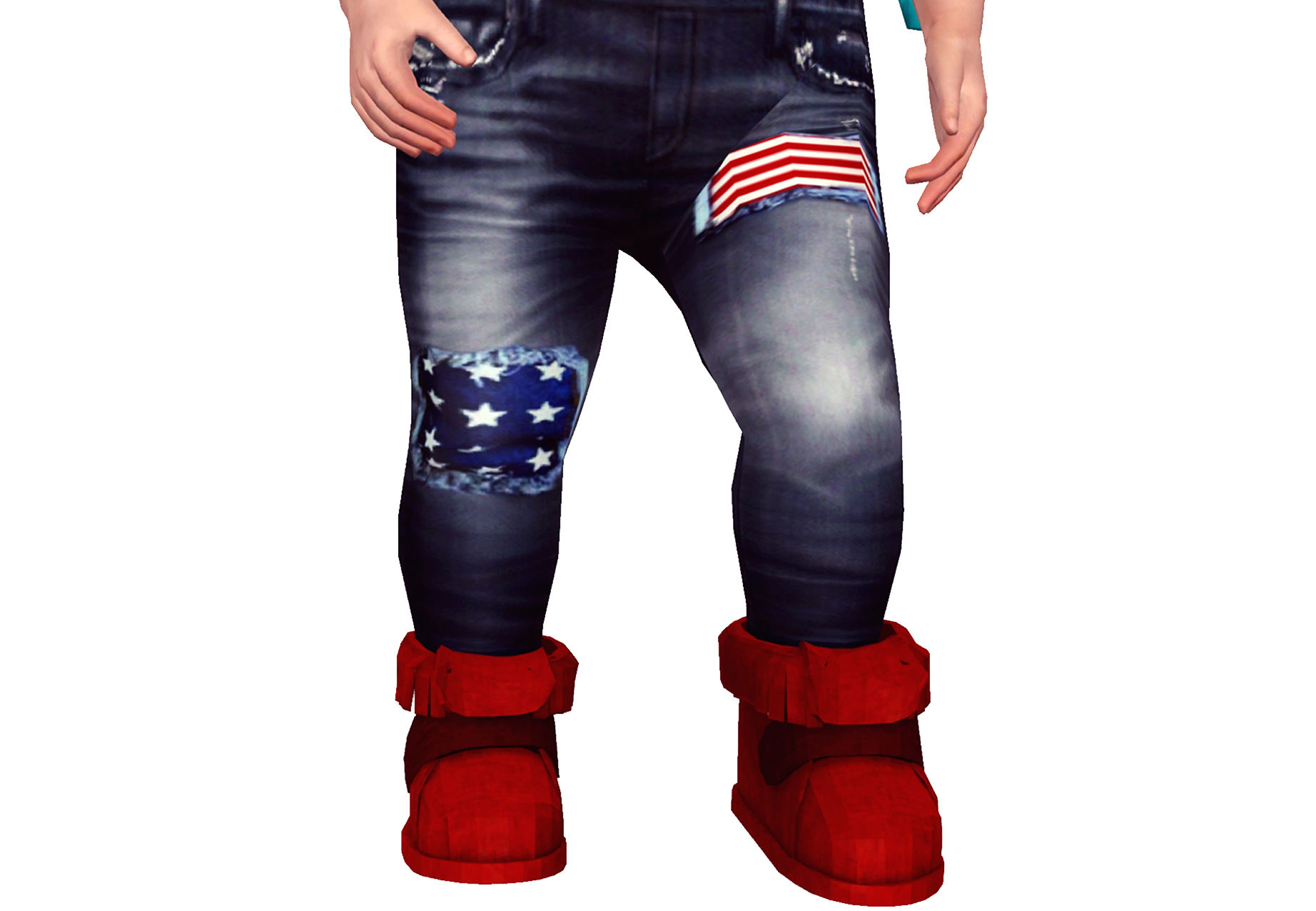 U.S Flag Ripped Jeans