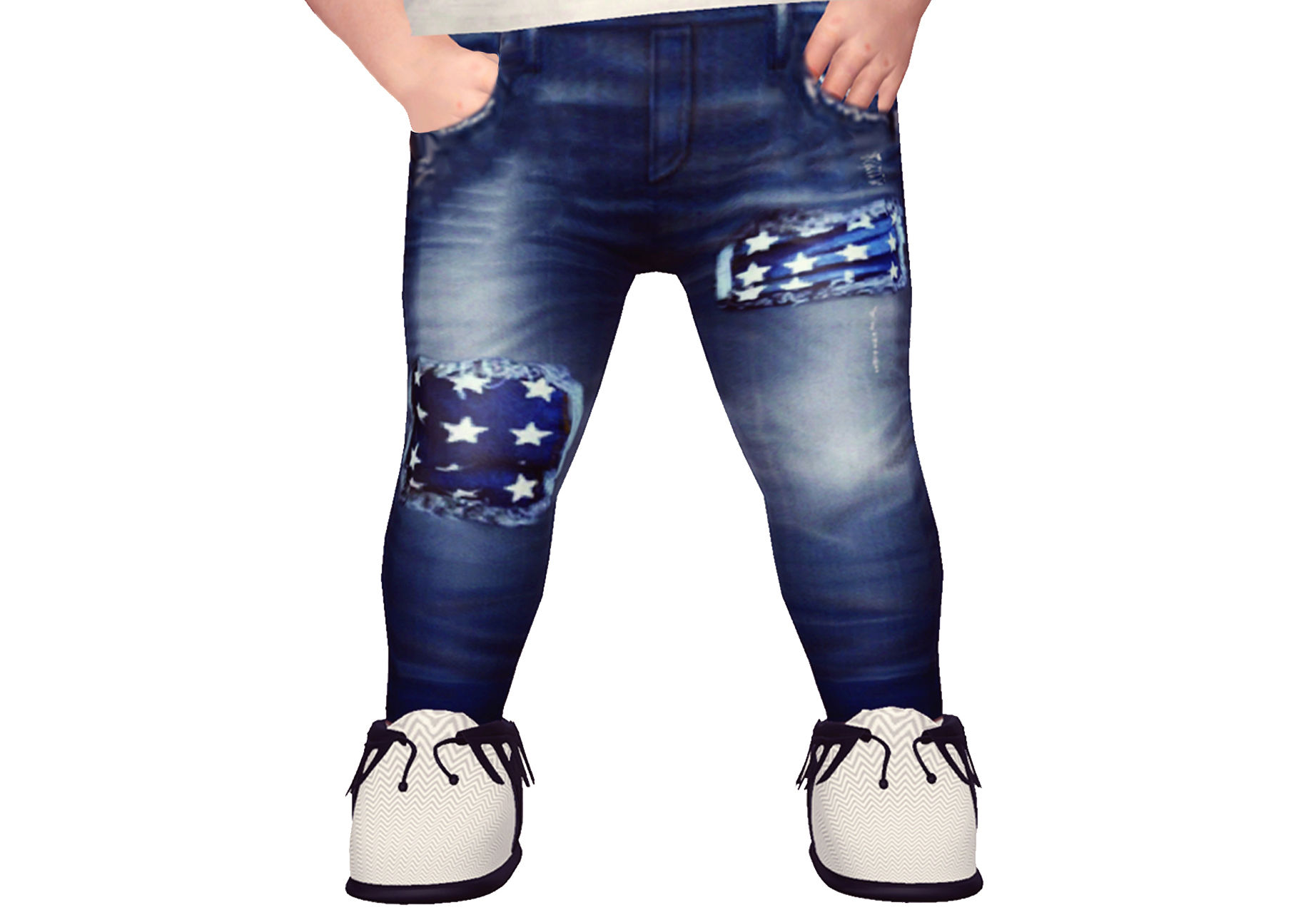 Star Patched Jeans