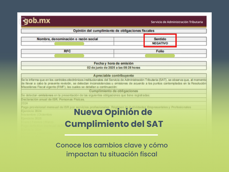 Nueva Opinión de Cumplimiento del SAT