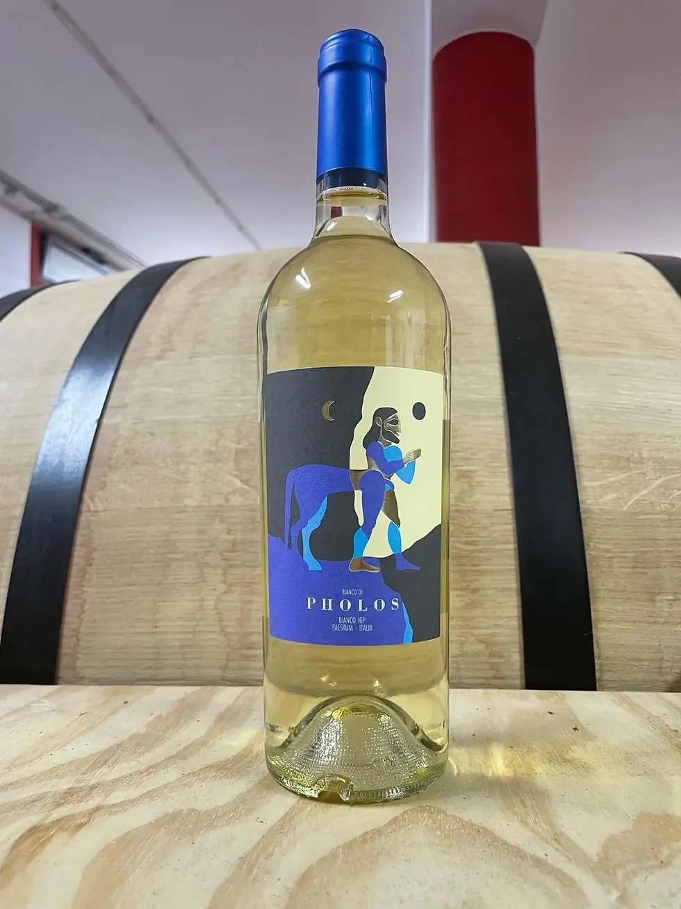 Bottiglia di vino bianco Fiano Pholos