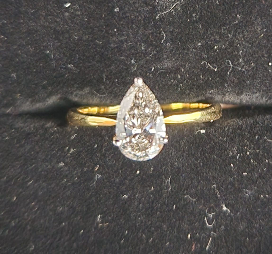 Pear Shape Solitaire Ring