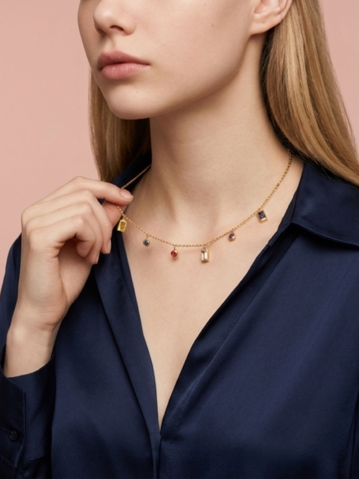 14 Charms Tennis Necklace