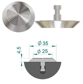 tactile studs with serration concentric rings pattern and stem