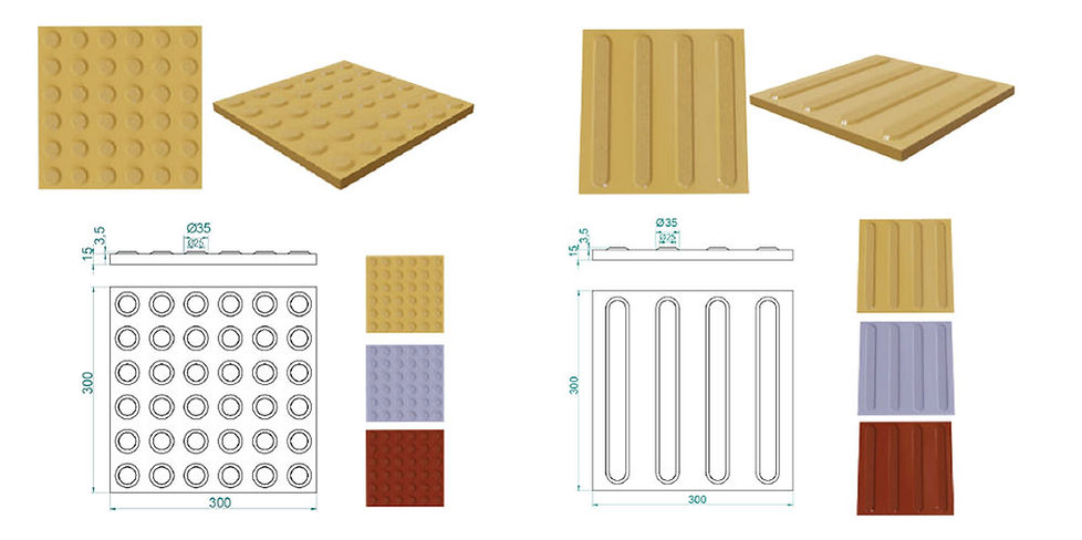 porcelain tactile tiles