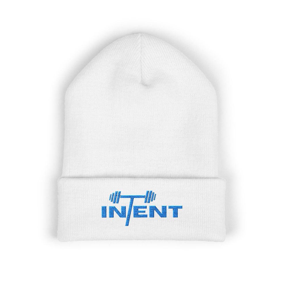 Intent Training Beanie White Front View